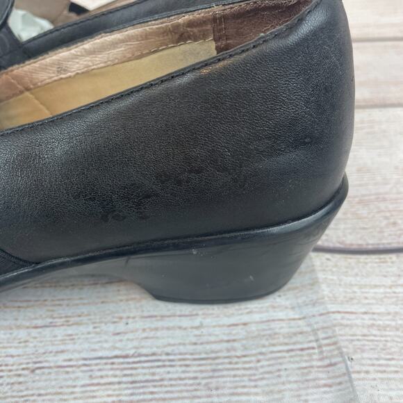 DANSKO Jessica Black Nappa Womens Sz 40 (9.5-10) Clogs Black Leather Floral Shoe - Picture 8 of 10